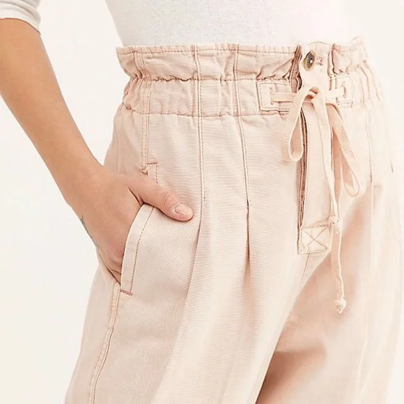 Free People Women’s Misty Rose Margate Pleated Trousers Pants Size M - Picture 4 of 9